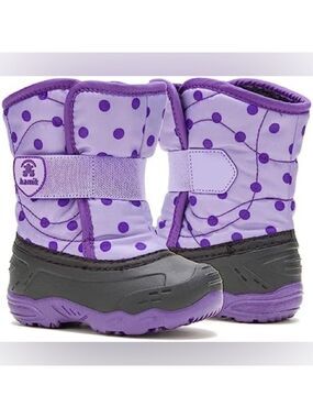 Size 9 Kids Kamik Purple and Gray Kids Snow Boots
